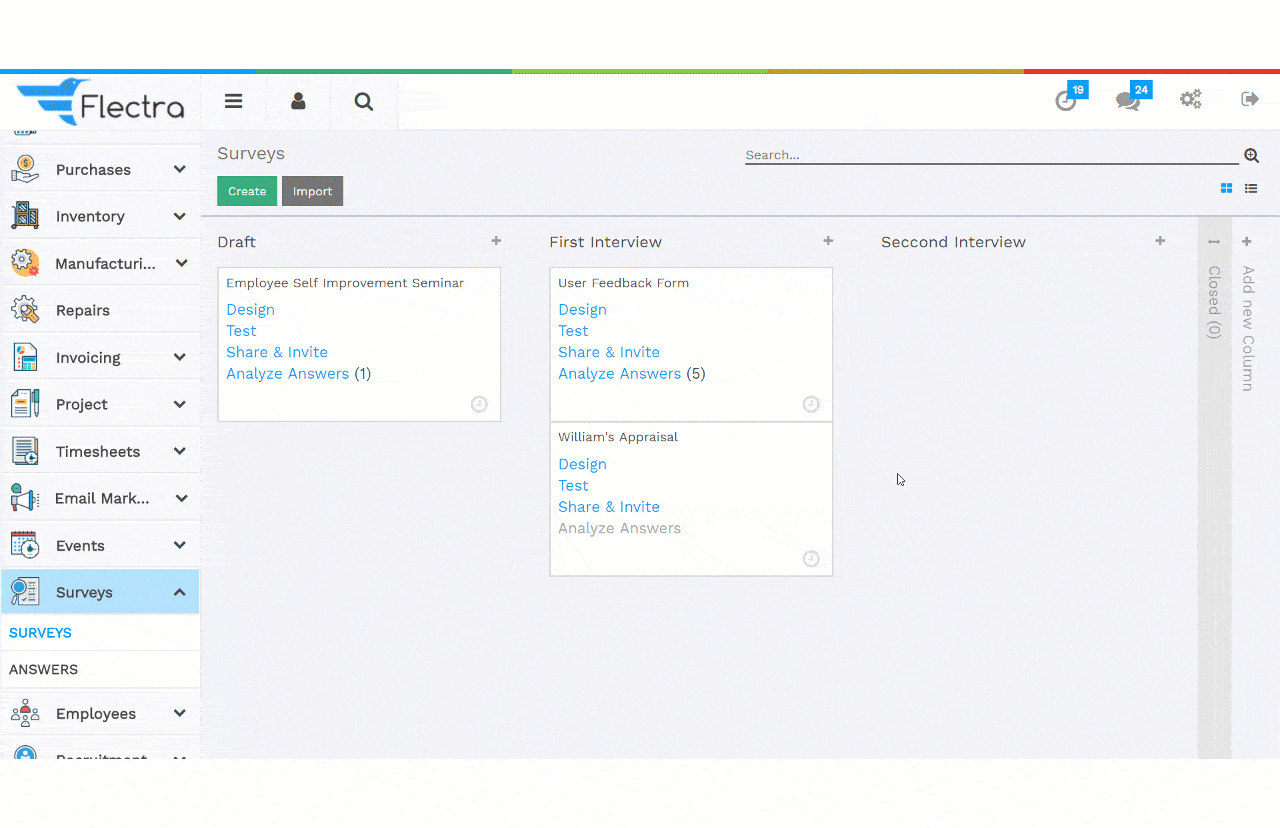 Flectra text and image block